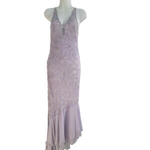 VTG Y2K Adrianna Papell BLINK Silk Lilac Gown glamour dress ASO UPTOWN GIRLS